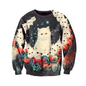 Aloha From Deer cat floral sweatshirt